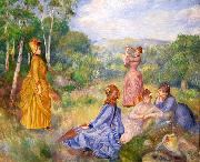 Pierre-Auguste Renoir Young Ladies Playing Badminton oil